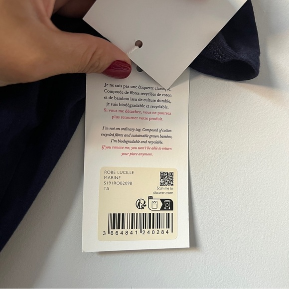 NEW SEZANE ROBE LUCILLE MARINE SIZE S​ - Picture 4 of 10